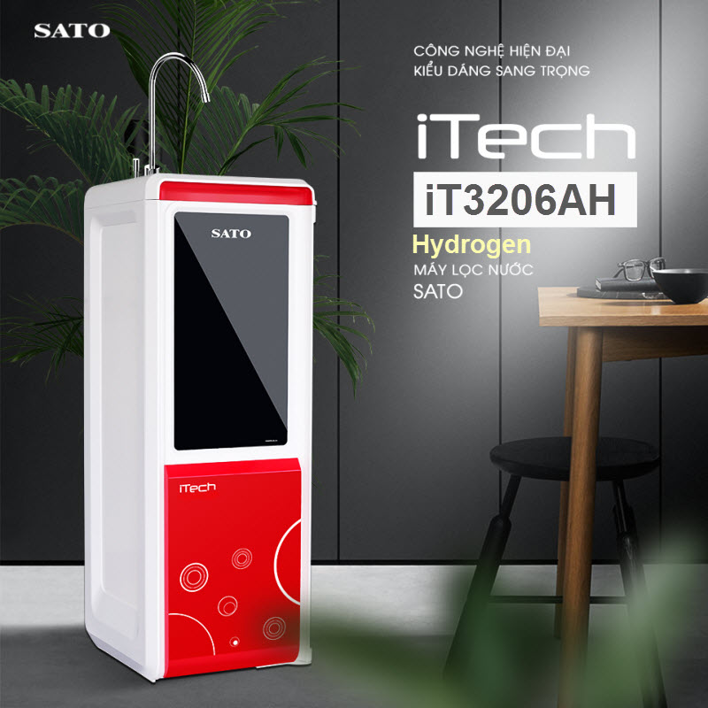 Máy lọc nước SATO Hydrogen iTECH VN-iT3206AH-ONL 3 cốc 6 cấp lọc